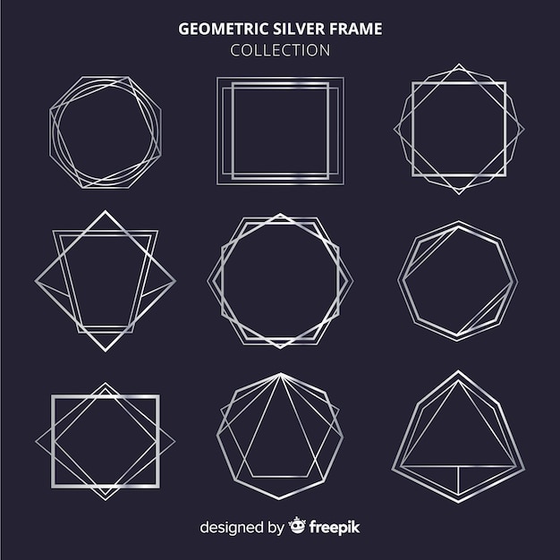 Geometryczna srebrna rama