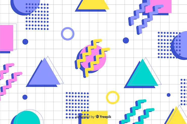 Bezpłatny plik Wektor geometryczne kolorowe tło z lat 80-tych