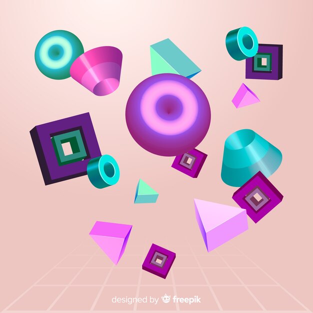 Geometryczne kształty antygrawitacyjne z efektem 3d