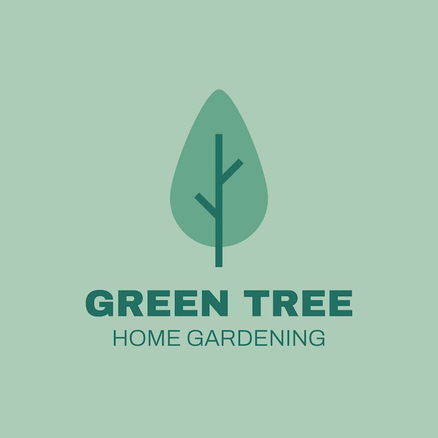 Bezpłatny wektor geometryczne logo zielonego drzewa