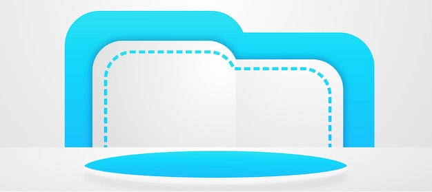 Geometryczne Niebieskie Podium Do Lokowania Produktu Z Okrągłym Tłem I Edytowalnym Kolorem