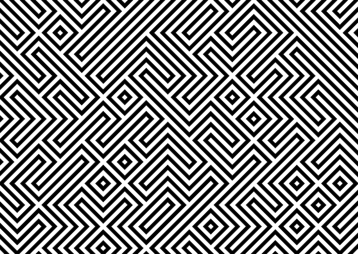 Bezpłatny plik Wektor geometryczne tło w stylu retro w czerni i bieli