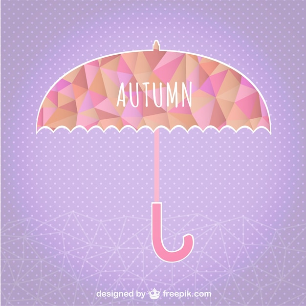 Bezpłatny wektor geometrycznej jesień parasol szablon