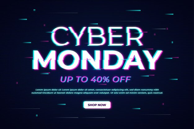Glitch cyber poniedziałek banner