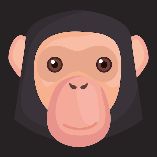 Bezpłatny wektor głowa małpy bonobo