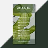 Bezpłatny wektor going green checklist historia na instagramie