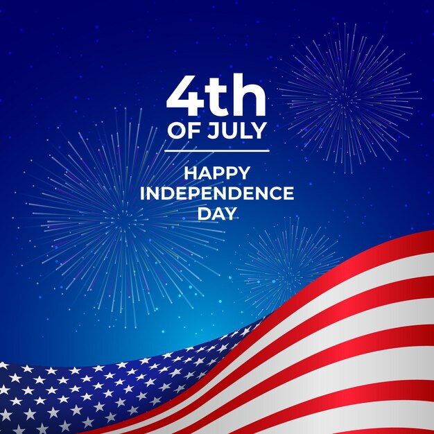 Gradient 4 lipca - ilustracja dzień niepodległości