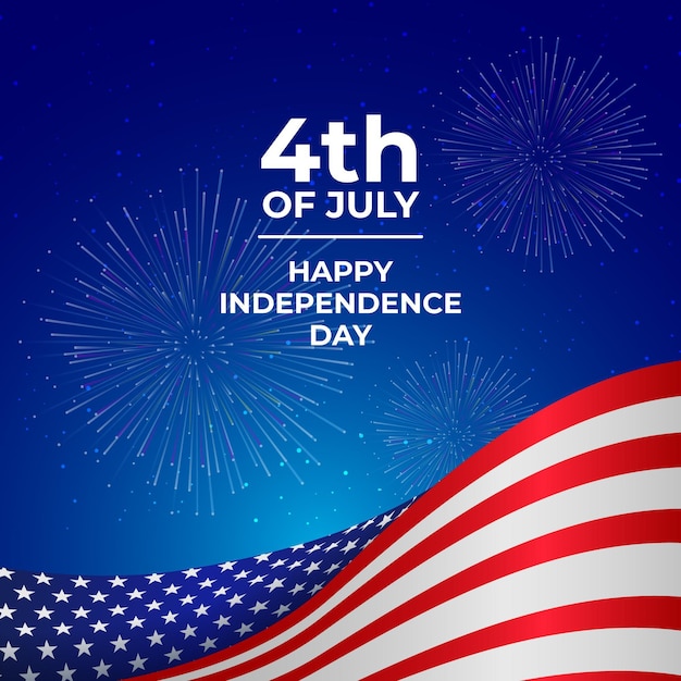 Gradient 4 lipca - ilustracja dzień niepodległości