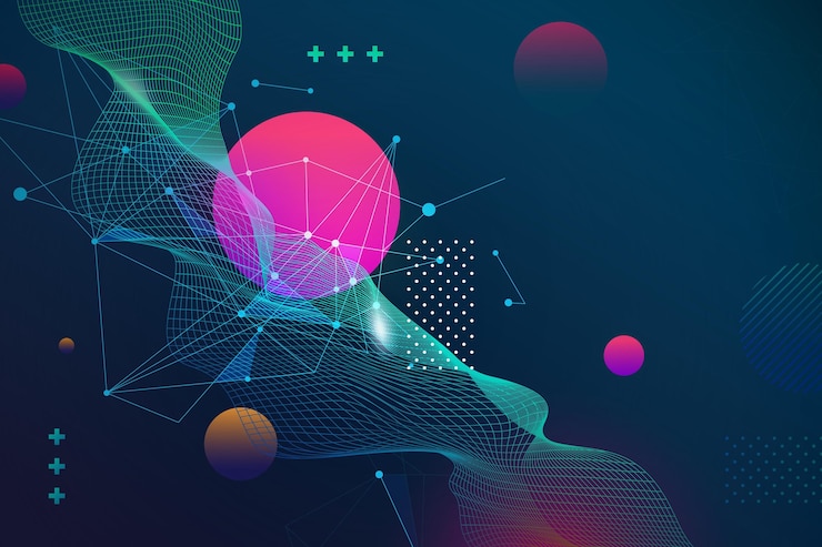 Bezpłatny plik Wektor gradient abstrakcyjnego tła wireframe