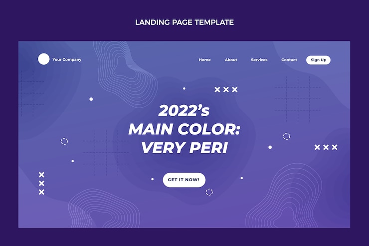 Bezpłatny plik Wektor gradient bardzo peri landing page