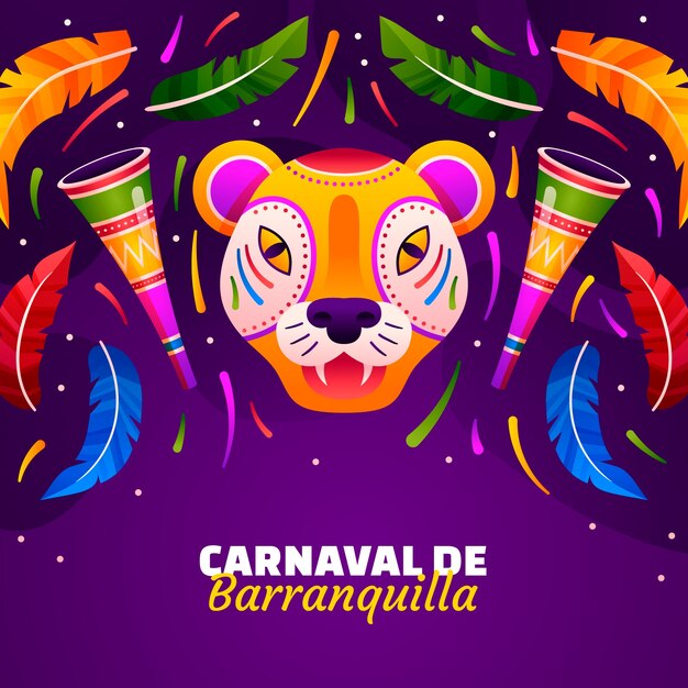 Bezpłatny wektor gradient carnaval de barranquilla ilustracja