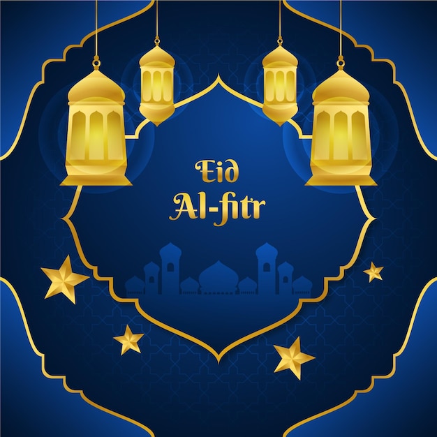 Gradient Eid Al-fitr - Ilustracja Hari Raya Aidilfitri