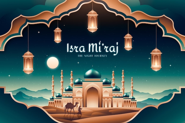 Gradient isra miraj tła
