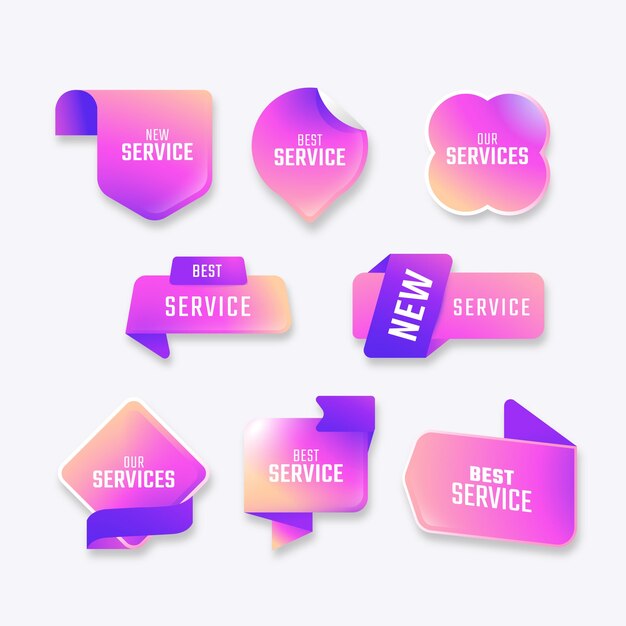 Gradient naszej kolekcji etykiet usług