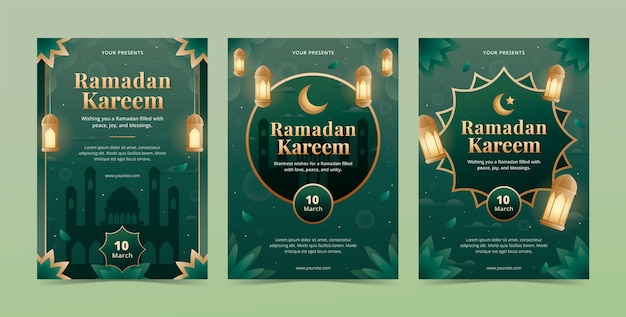 Gradient Ramadan Greeting Cards Kolekcja