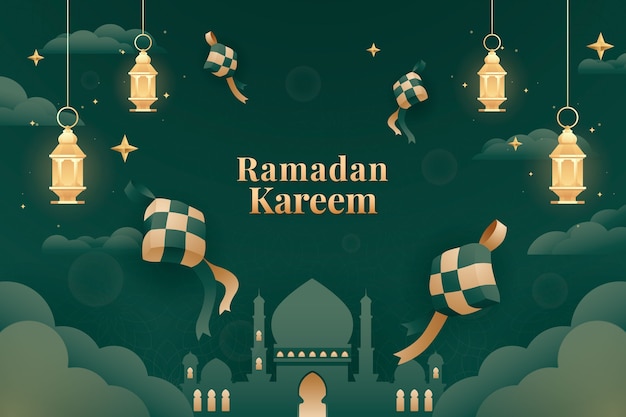 Bezpłatny wektor gradient ramadanu tła