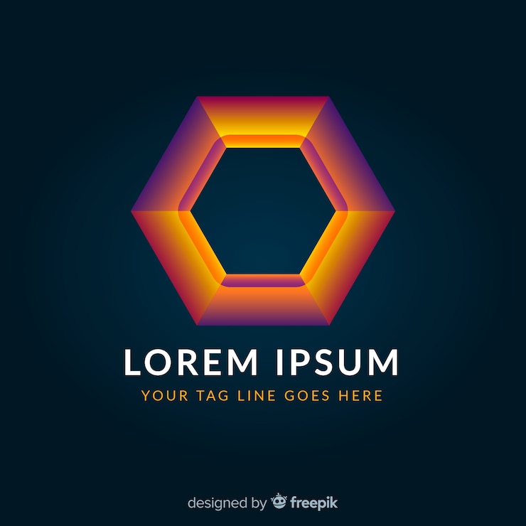 Bezpłatny plik Wektor gradient świecący kolorowy logotyp geometryczny