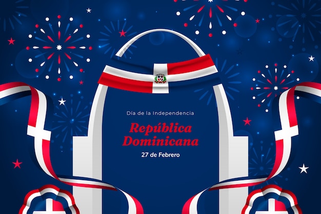 Gradient tła dla obchodów Dnia Niepodległości Republiki Dominikańskiej