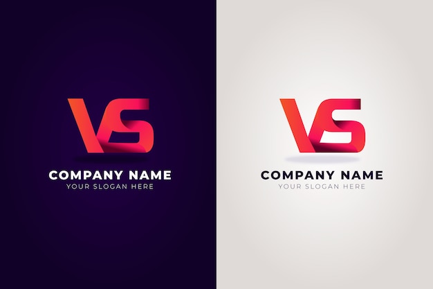 Bezpłatny wektor gradient vs projektowanie logo