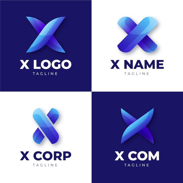 Bezpłatny wektor gradient x szablon logo