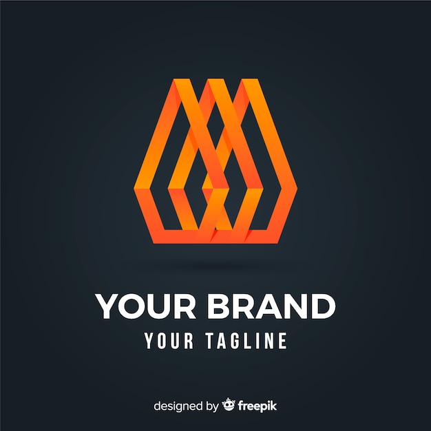 Bezpłatny wektor gradient zaokrąglony streszczenie logotyp firmy
