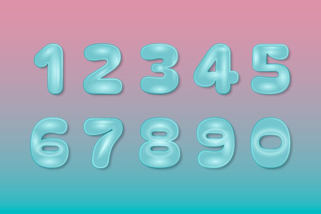 Gradient zestawu elementów liczb 3d
