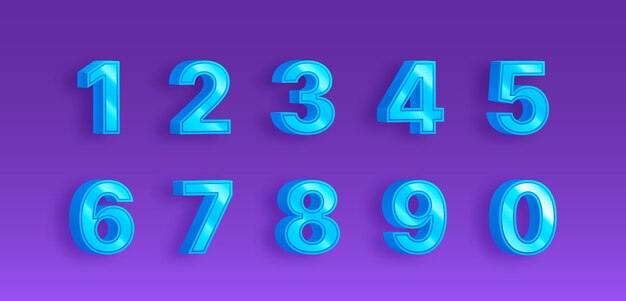 Gradient zestawu elementów liczb 3d
