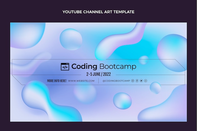 Bezpłatny wektor gradientowa abstrakcyjna technologia płynna grafika kanału youtube