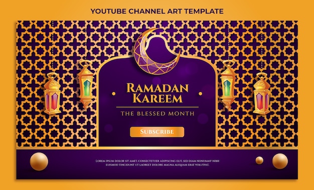 Gradientowa Grafika Kanału Youtube Ramadan