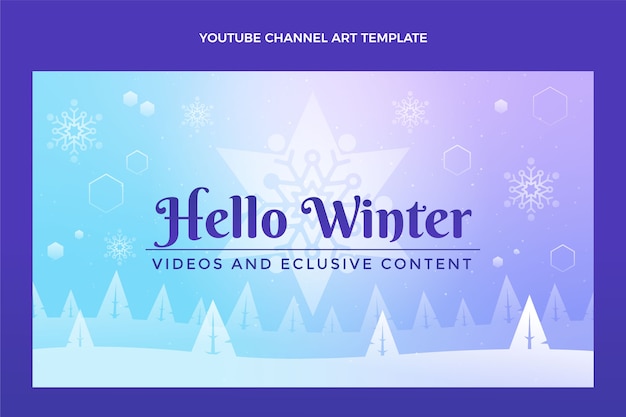 Gradientowa grafika zimowego kanału youtube