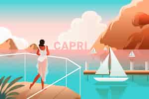 Bezpłatny wektor gradientowa ilustracja capri