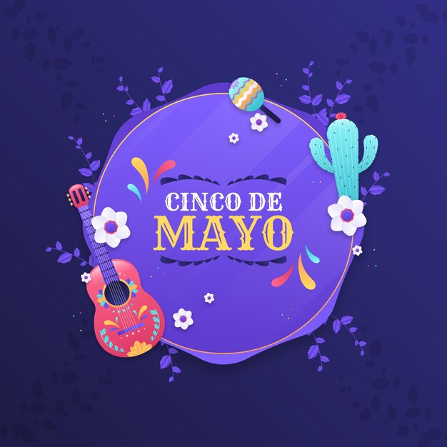 Gradientowa ilustracja cinco de mayo