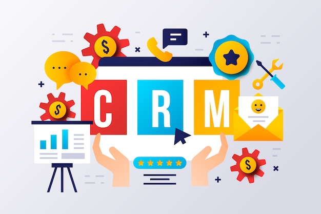 Bezpłatny wektor gradientowa ilustracja crm