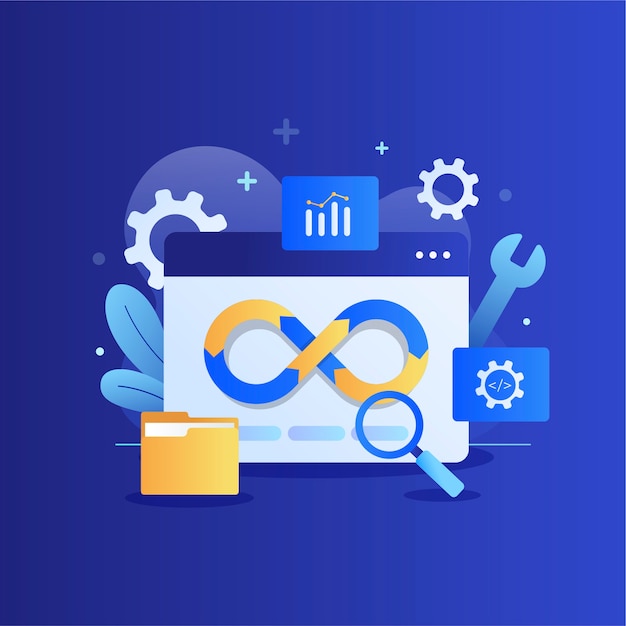 Gradientowa ilustracja devops