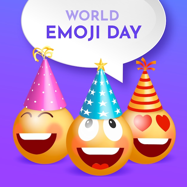 Bezpłatny wektor gradientowa ilustracja dzień emoji na świecie
