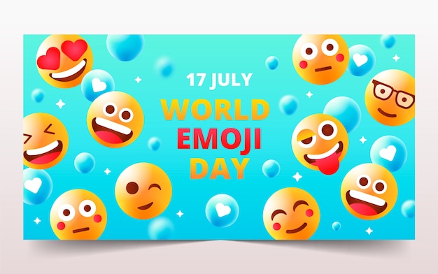 Gradientowa Ilustracja Dzień Emoji Na świecie