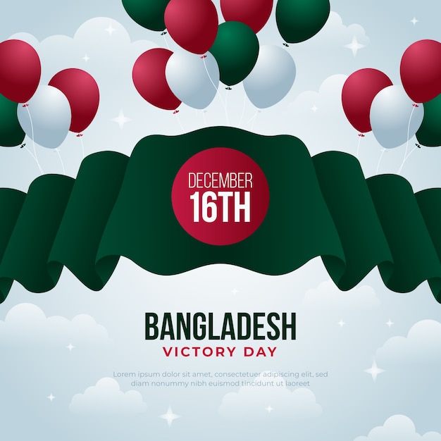 Bezpłatny wektor gradientowa ilustracja dzień zwycięstwa bangladeszu