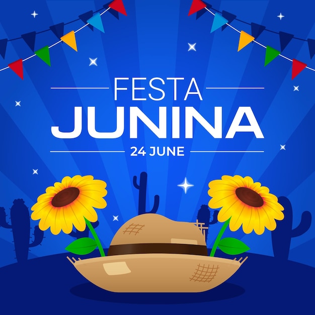 Bezpłatny wektor gradientowa ilustracja festa junina