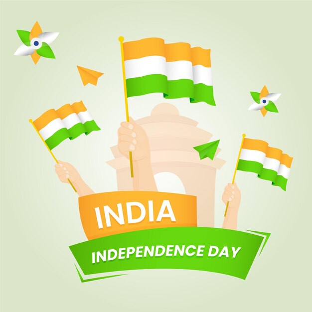 Gradientowa ilustracja indyjskiego dnia niepodległości
