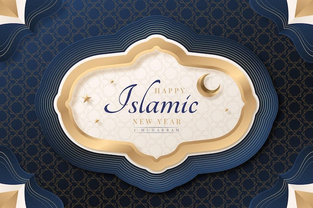 Gradientowa ilustracja islamskiego nowego roku