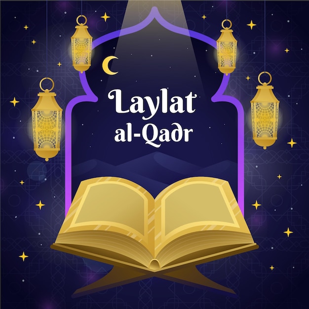 Bezpłatny wektor gradientowa ilustracja laylat al-qadr