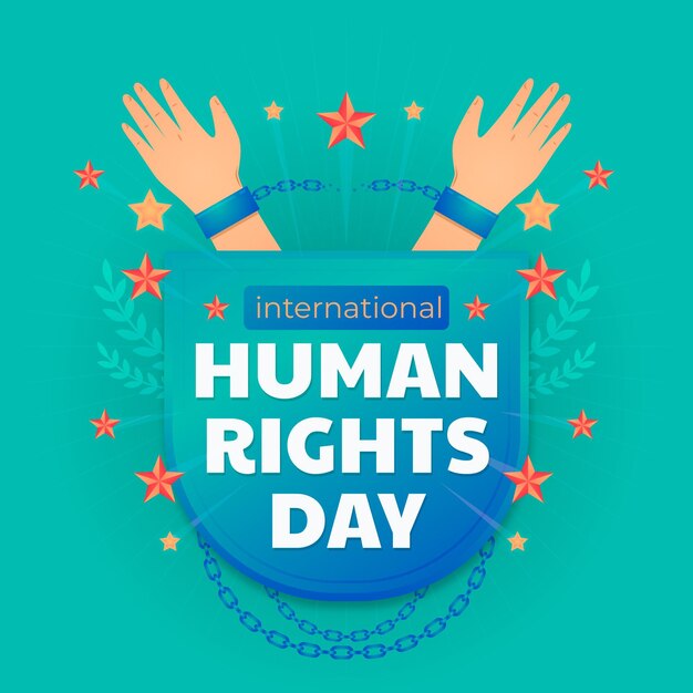 Bezpłatny wektor gradientowa ilustracja międzynarodowego dnia praw człowieka