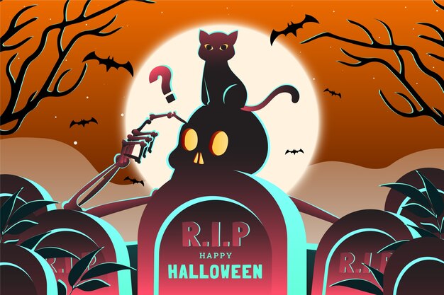 Bezpłatny wektor gradientowa ilustracja na obchody halloween