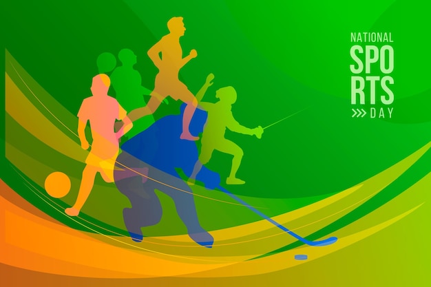 Gradientowa ilustracja narodowego dnia sportu