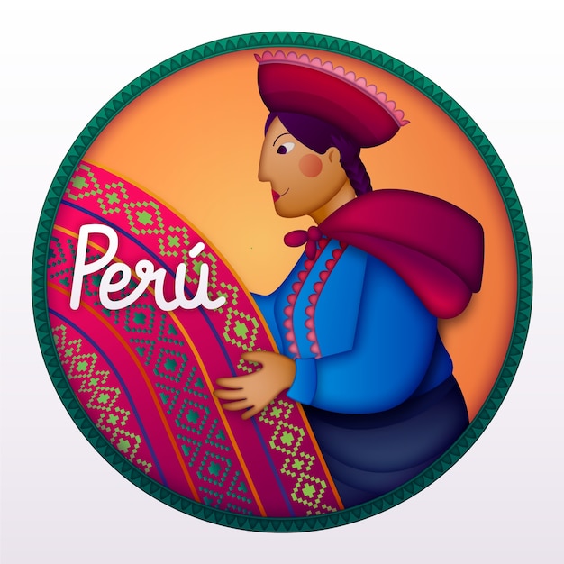 Bezpłatny wektor gradientowa ilustracja peru