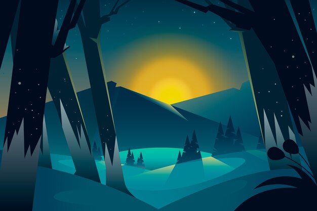 Gradientowa ilustracja przesilenia zimowego