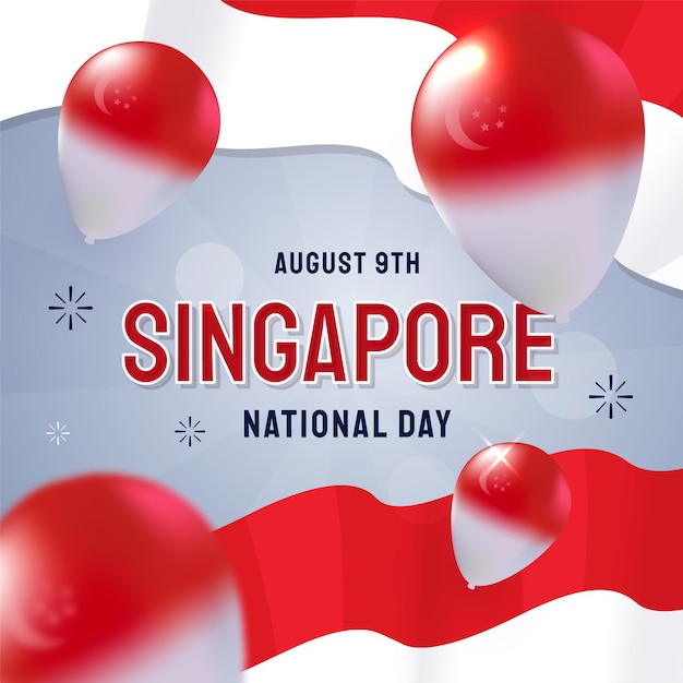 Gradientowa Ilustracja święta Narodowego Singapuru