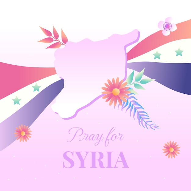 Bezpłatny wektor gradientowa ilustracja trzęsienia ziemi w syrii