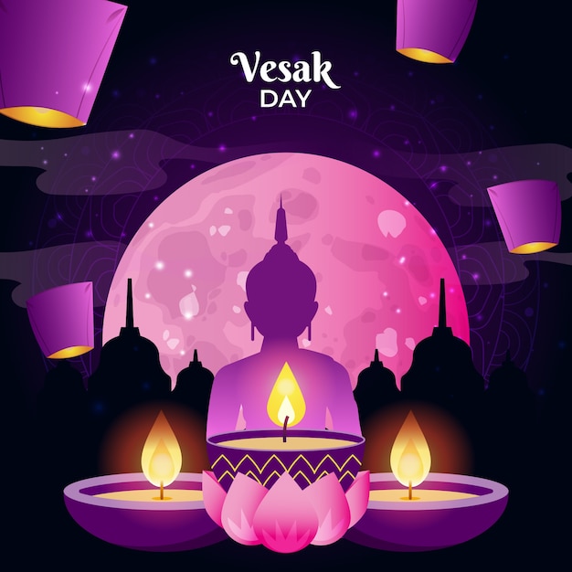 Gradientowa Ilustracja Vesak