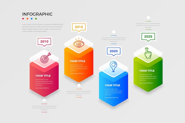 Bezpłatny wektor gradientowa infografika oś czasu